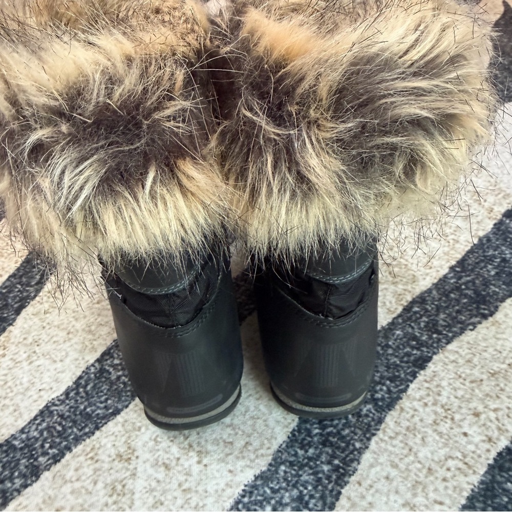 Moon Boot Monaco Low WP 2 Waterproof Black Faux Fur Lined Boots Excellent - Picture 4 of 6